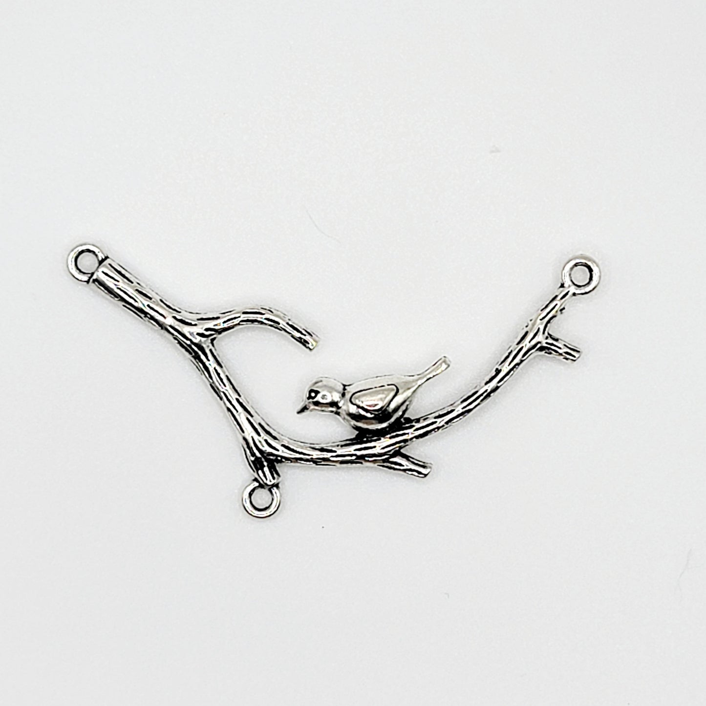 2 pcs Connector, Bird on Branch. Antique Silver. Pendant SKU# CMP003