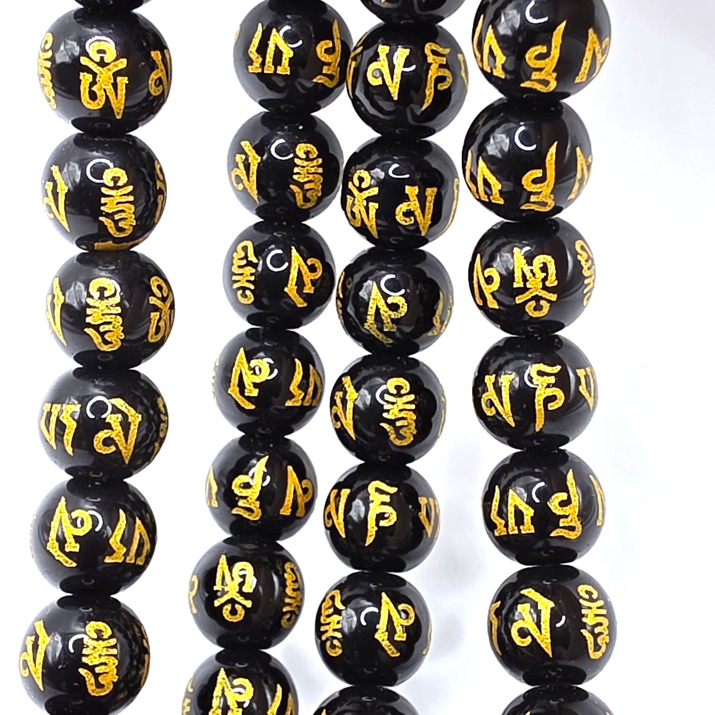 10mm Tibetan Buddhist Mantra Beads 19pcs SKU#SBMS04