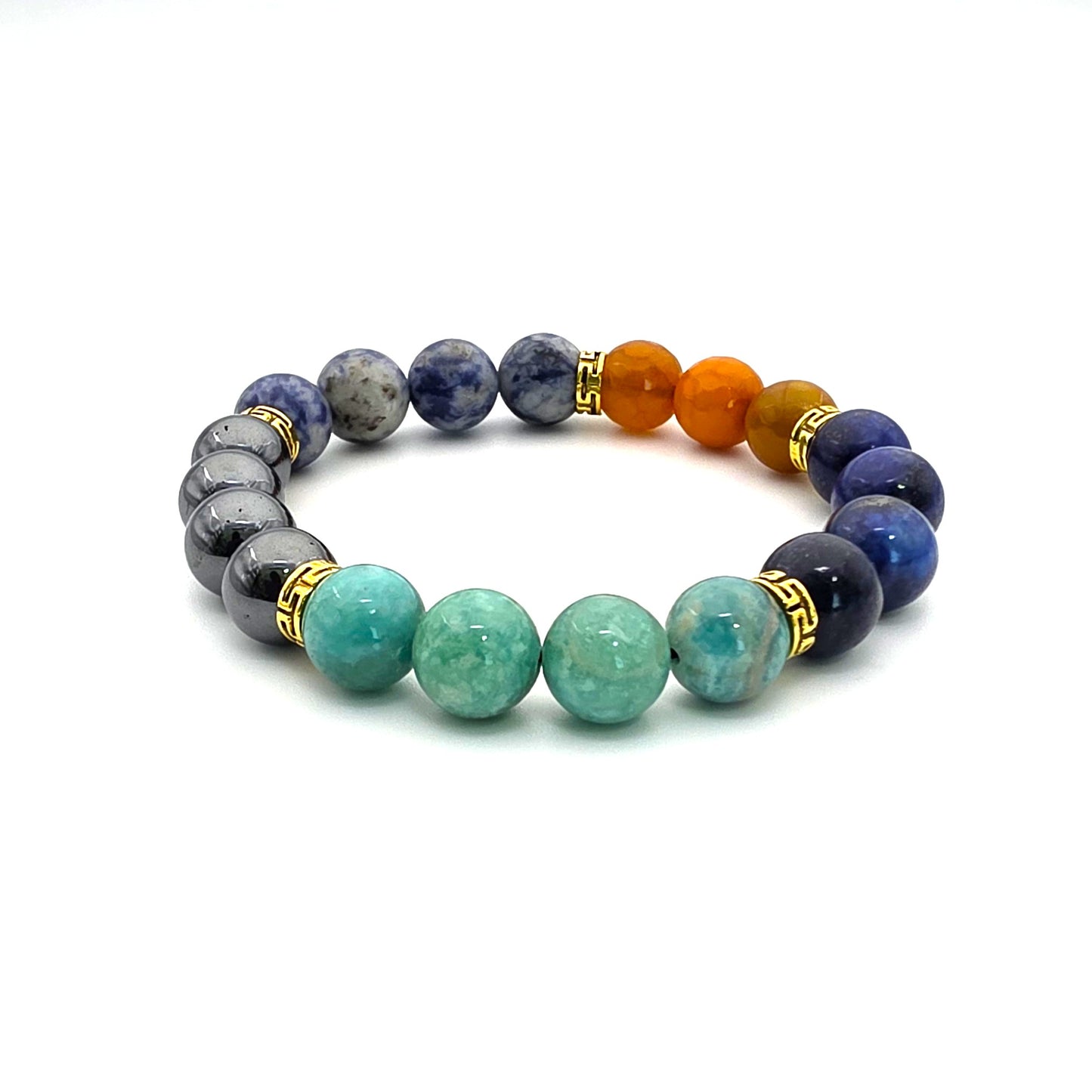 Mixed Natural Stone Bracelet with Hematite