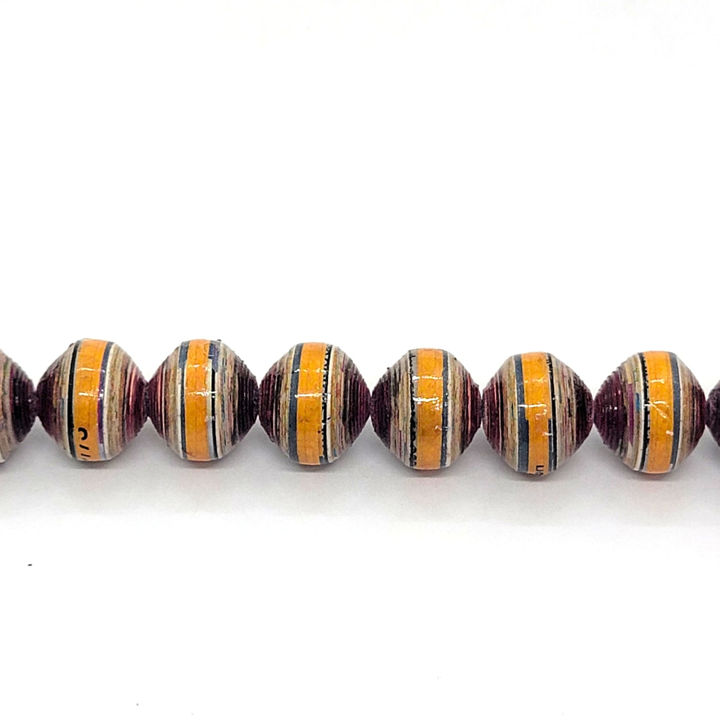 Paper Bead 10pcs 14mm - Handcrafted