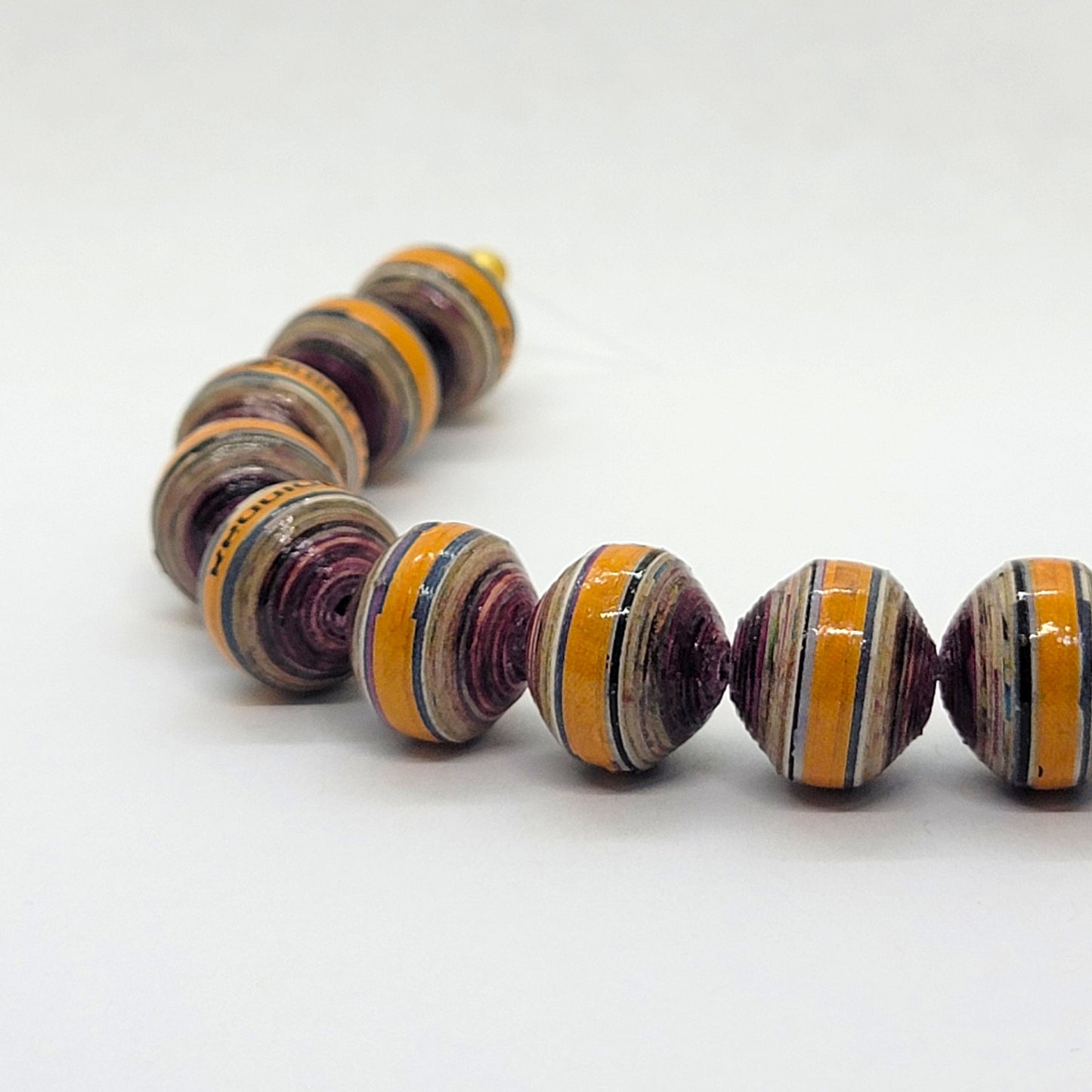 Paper Bead 10pcs 14mm - Handcrafted
