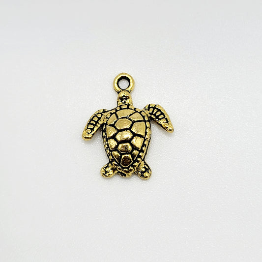 6 pcs Antique Gold Turtle Charm.     SKU# CR017