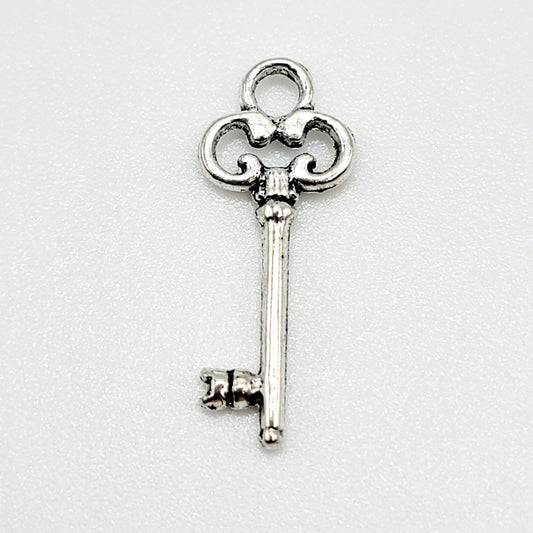 Key Charm Antique Silver Zinc Alloy Jewelry making .   SKU#  CR033