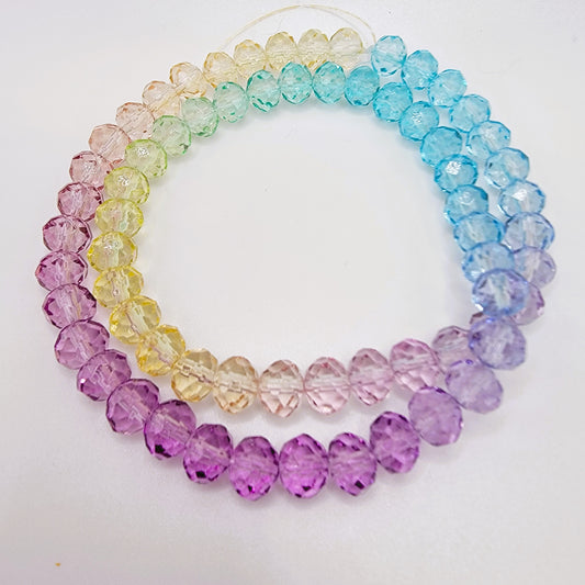 Crystal beads 8mm Faceted Rondelle Loose spacer beads Jewelry making.   SKU# SBRON8-001