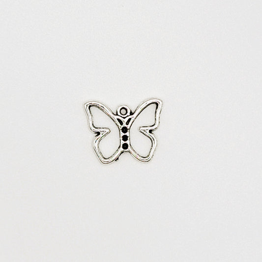 8 pcs Open Butterfly Charm  Antique Silver SKU# CR012