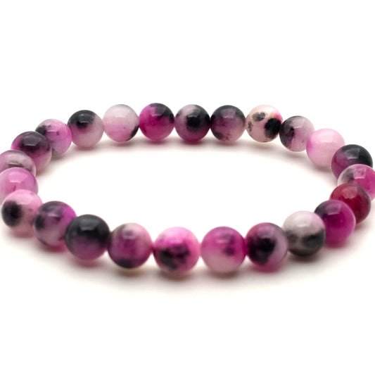 Pink Grey Calcite Bracelet