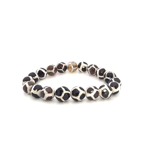 10mm Giraffe Skin Agate Stretch Bracelet-Handcrafted Jewelry