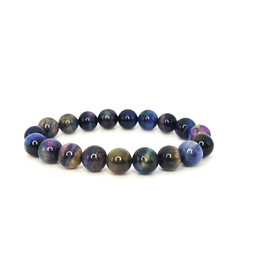 10mm Galaxy Tiger Eye Stretch Bracelet - Handcrafted Jewelry