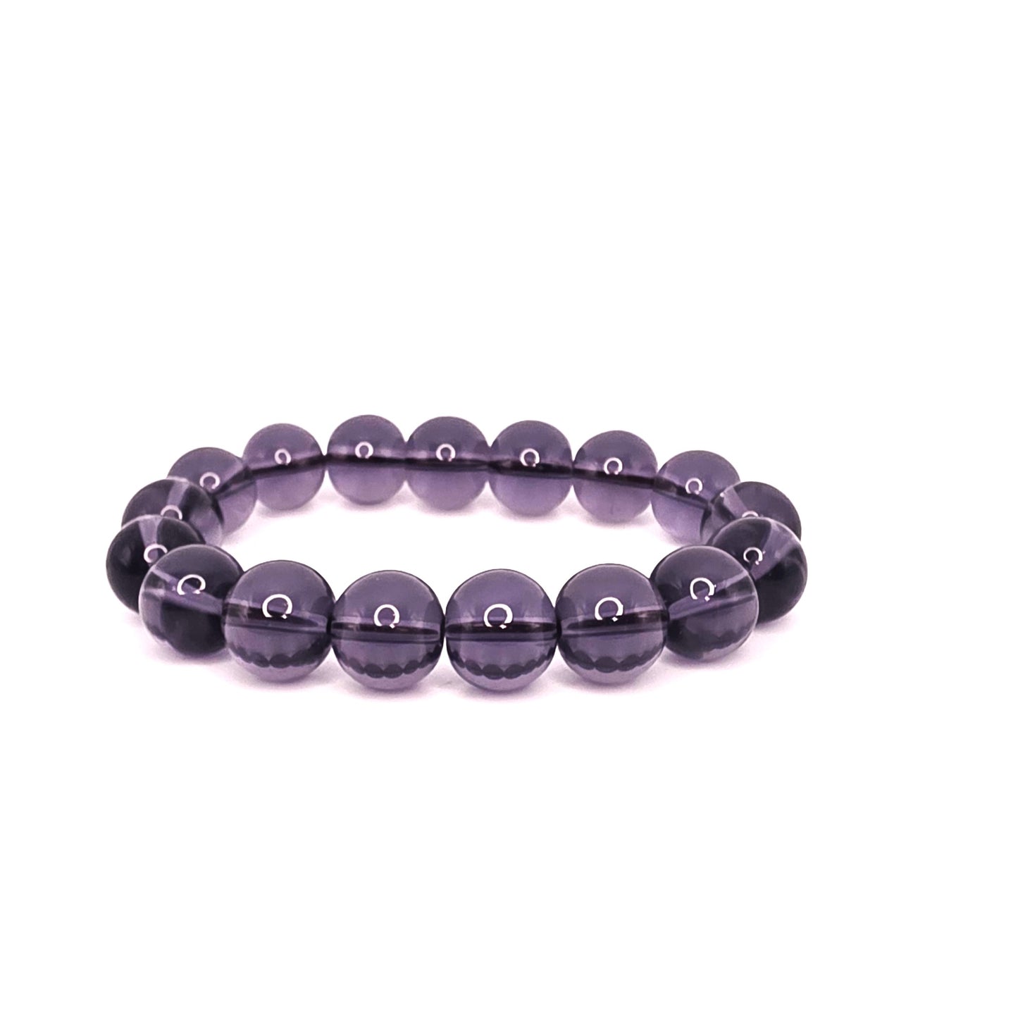 11mm Amethyst Color Crystal Quartz Stretch Bracelet - Handcrafted Jewelry