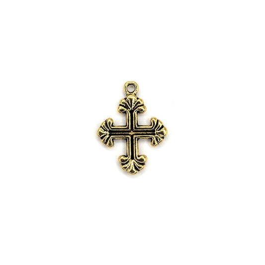 Antiqued Gold Cross CRS01  15x20mm