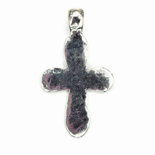 Hammered  Silver Cross Pendant