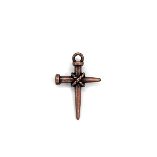 Small Copper Nail Cross