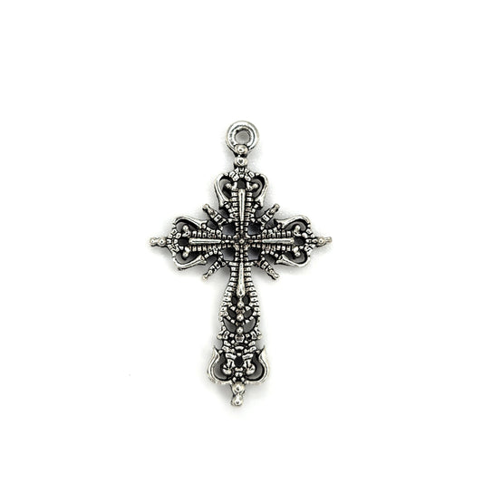 Filigree Antique Silver Cross Pendant