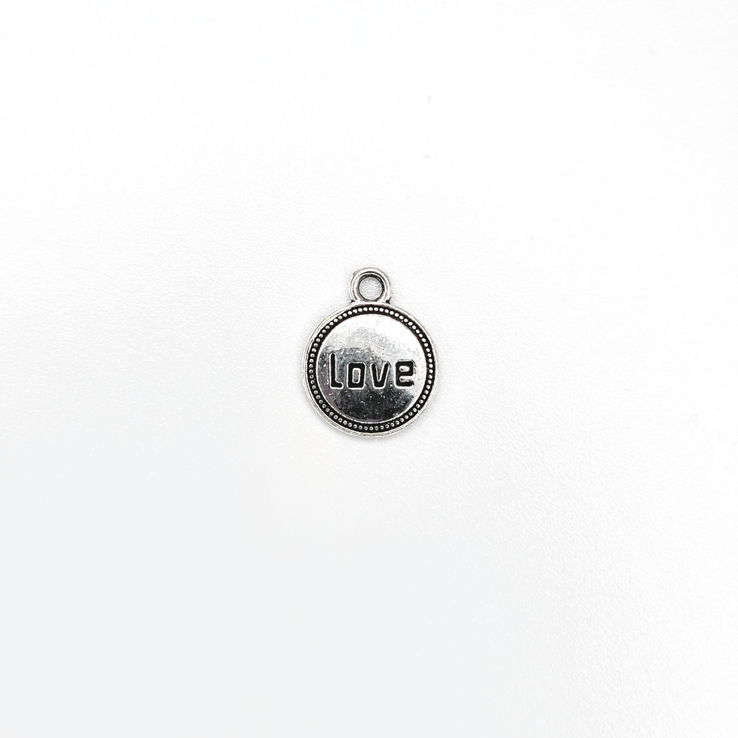 Antique Silver LOVE Charm