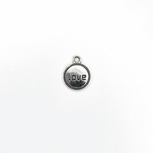 Antique Silver LOVE Charm