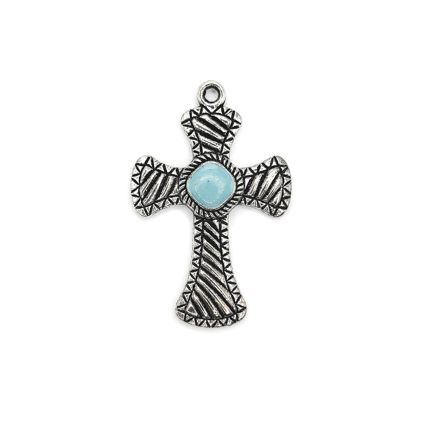 Cross with Turquoise Enamel
