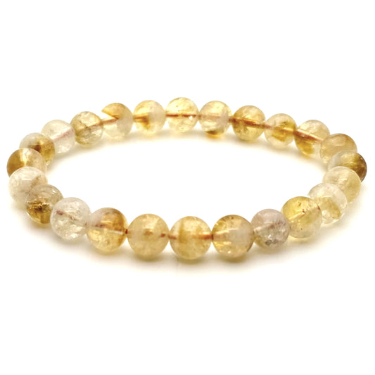 Gold Rutilated Quartz  Bracelet 8mm