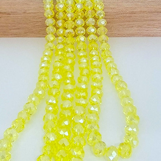 Crystal Glass Beads  AB Faceted Rondelle 8mm x 6mm