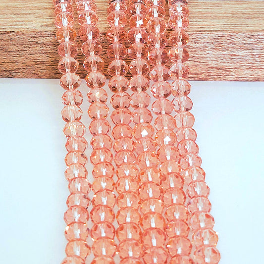 Crystal Glass Beads Faceted Rondelle 8mm x 6mm