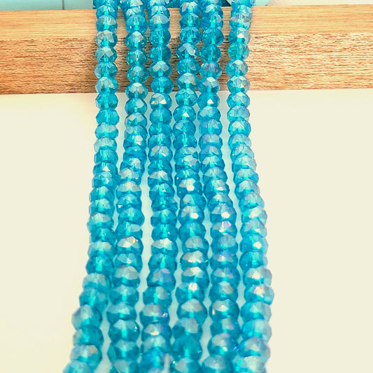 Crystal Glass Beads AB Faceted Rondelle  8mm x 6mm