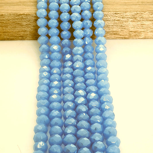 Crystal Glass Beads Faceted Rondelle 8mm x 6mm