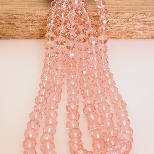 Crystal Glass Beads Faceted Rondelle 8mm x 6mm