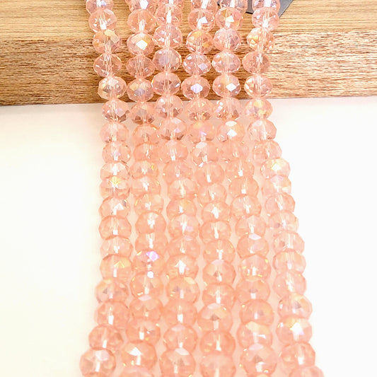 Crystal Glass Beads Faceted Rondelle 8mm x 6mm