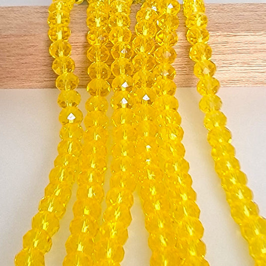 Crystal Glass Beads Faceted Rondelle 8mm x 6mm