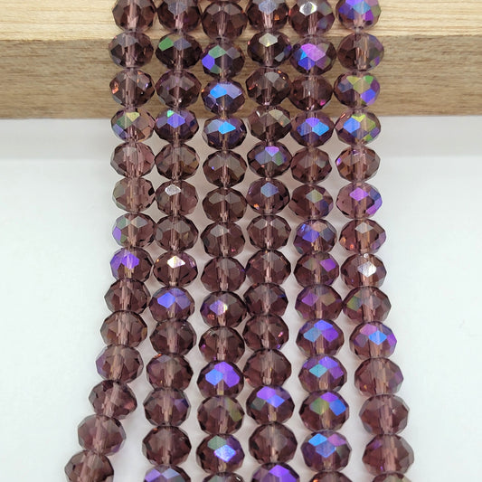 Rondelle Faceted Crystal Beads  8mm x 6mm