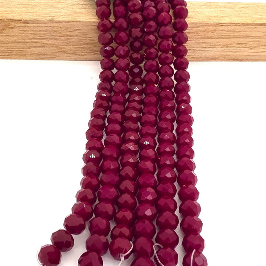 Crystal Glass Beads Faceted Rondell 8mm x 6mm